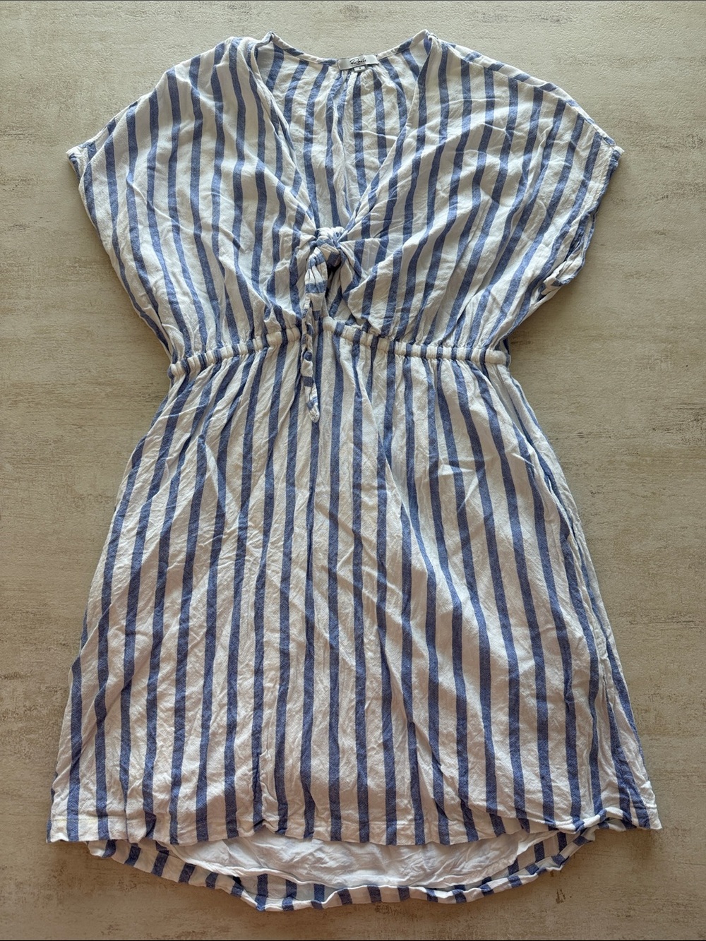 Rails Blue & White Striped Tie-Front High-Low Dress or Swimsuit Cover Up